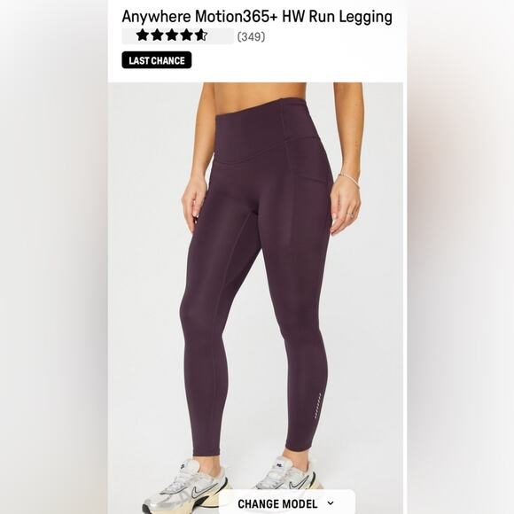 Fabletics Anywhere Motion365+ HW Run Legging Deep Plum Size Large - Picture 1 of 5